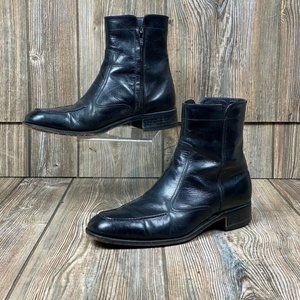 Vintage Florsheim Black Leather Chelsea Boots ZIP